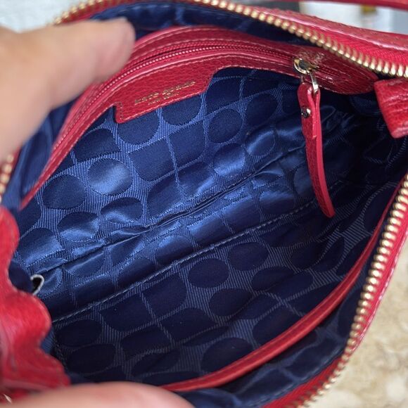 Kate Spade Leather & Nylon Adjustable Crossbody Bag Red - Picture 14 of 15